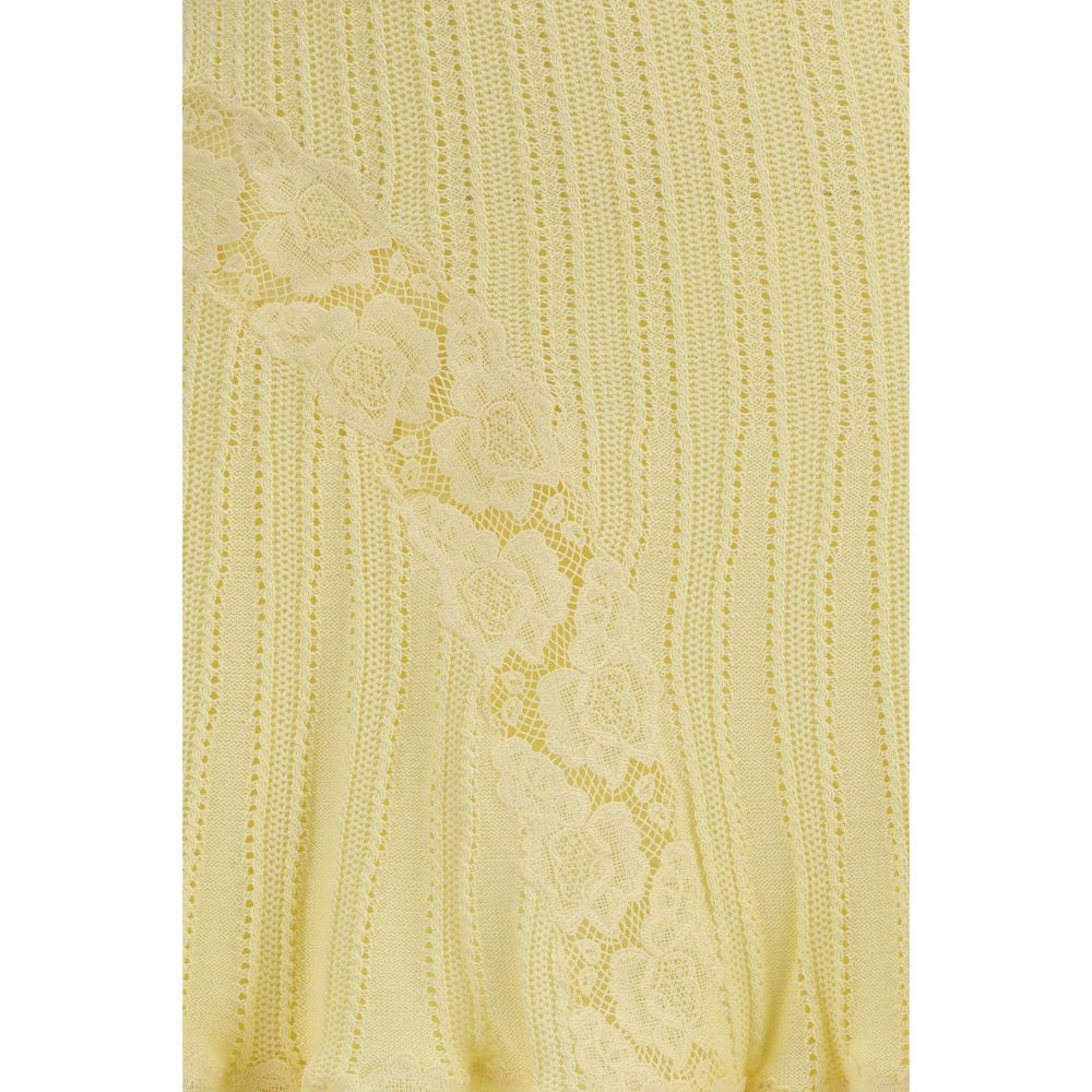 Bicolor Viscose Mini Skirt
