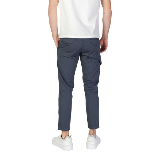 Blue Cotton Cargo Pants