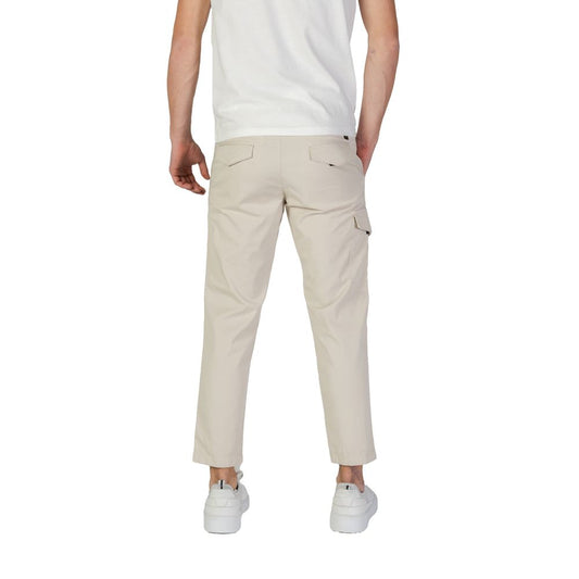 Beige Cotton Cargo Pants