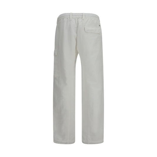 White Cotton Cargo Pants