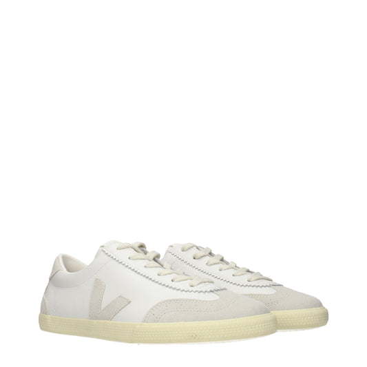 White Leather Low Top Sneakers