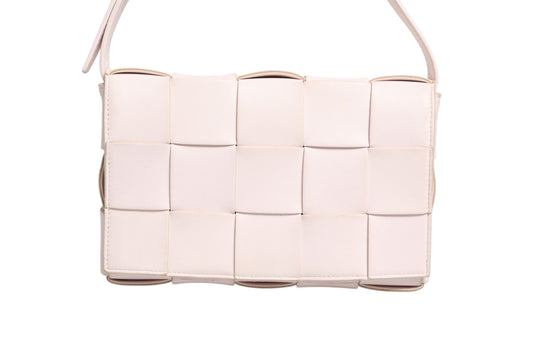 Pink Intrecciato Cassette Shoulder Bag