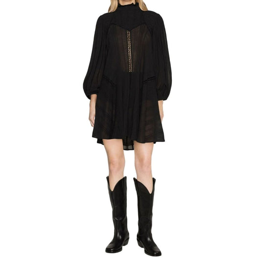 Black Cotton Casual Dress