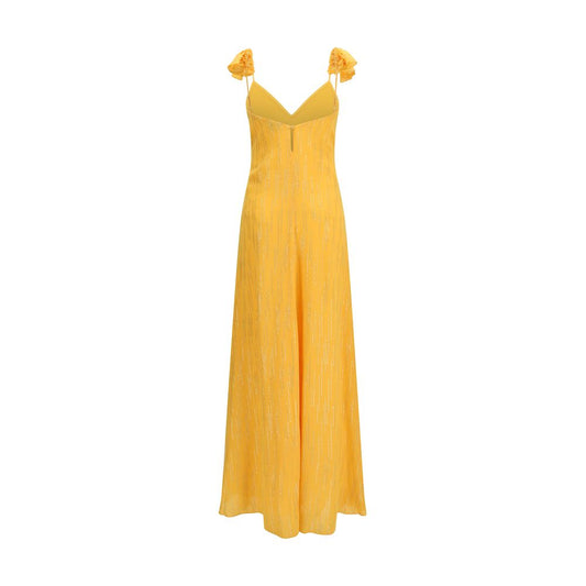 Orange Viscose Casual Dress