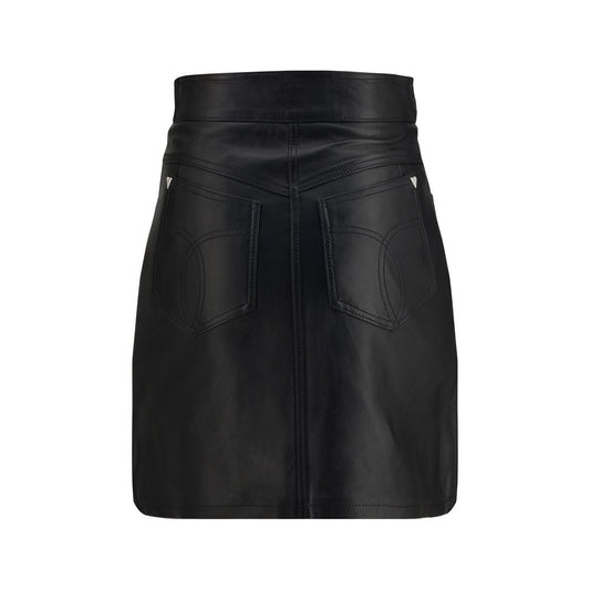Black Lamb Leather Mini Skirt