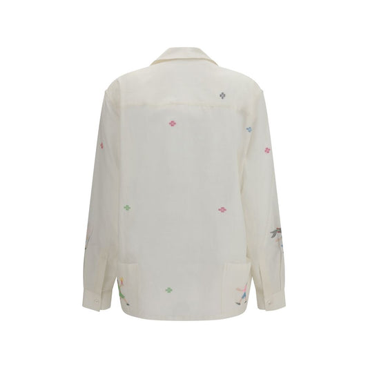 White Cotton Pattern Shirt