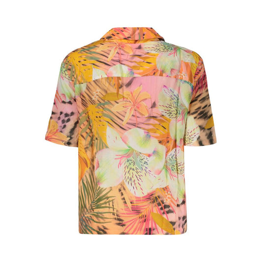 Orange Viscose Women's Shirt