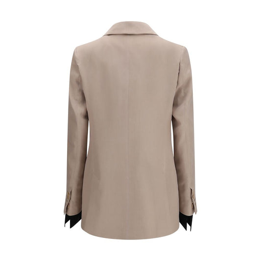 Beige Silk Blazer