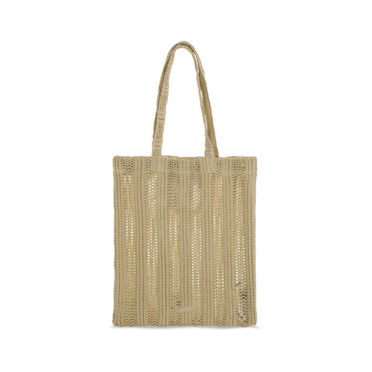 Beige Raffia Shoulder Bag