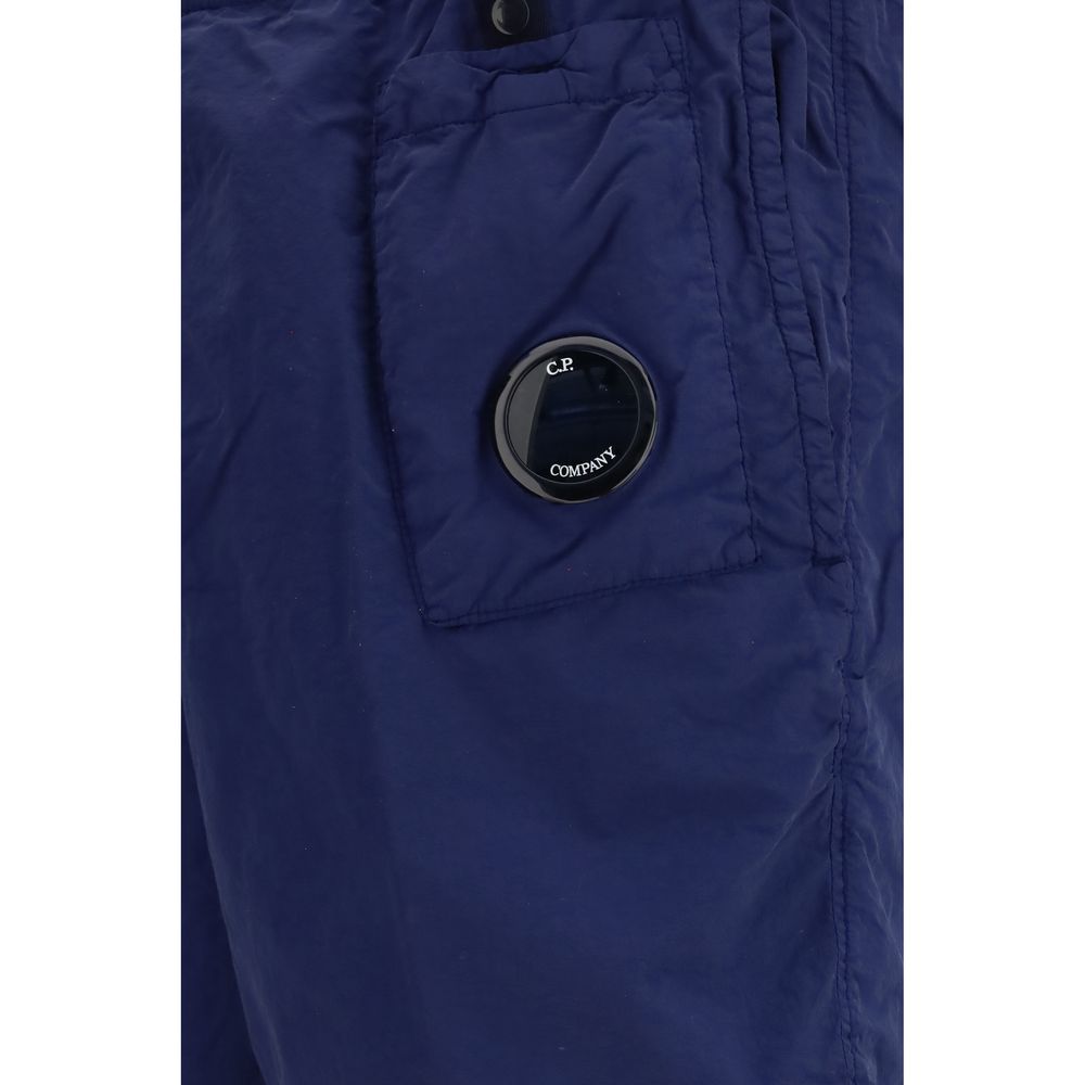 Blue Nylon Shorts