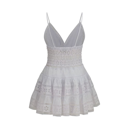 White Cotton Casual Dress