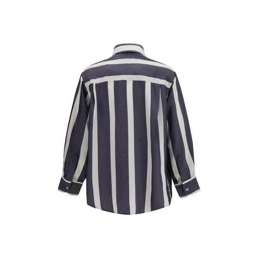 Blue Viscose Pattern Shirt