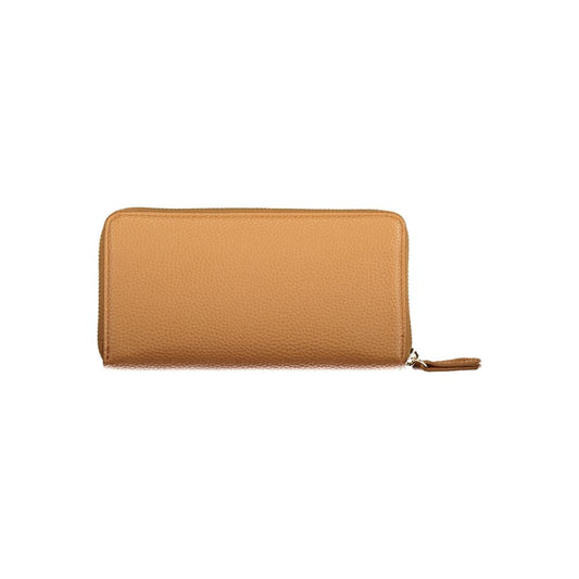 Brown Polyurethane Women's Wallet