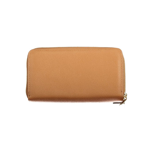 Brown Polyurethane Women's Wallet