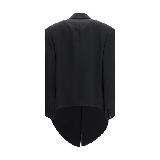 Black Viscose Full-Length Jacket
