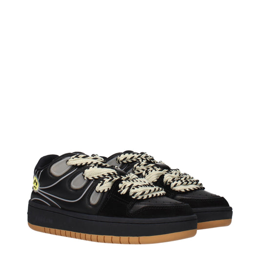 Black Leather Low Top Sneakers