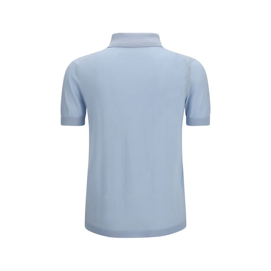 Blue Cotton Polo Shirt