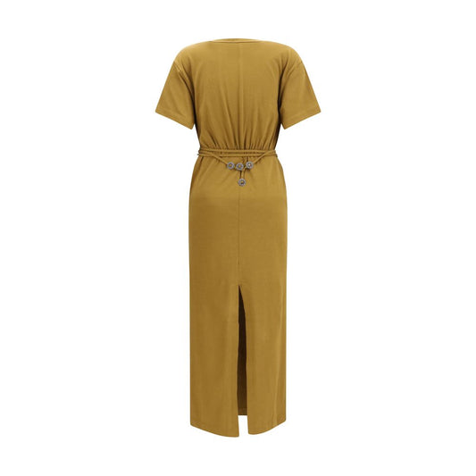 Brown Cotton Casual Dress