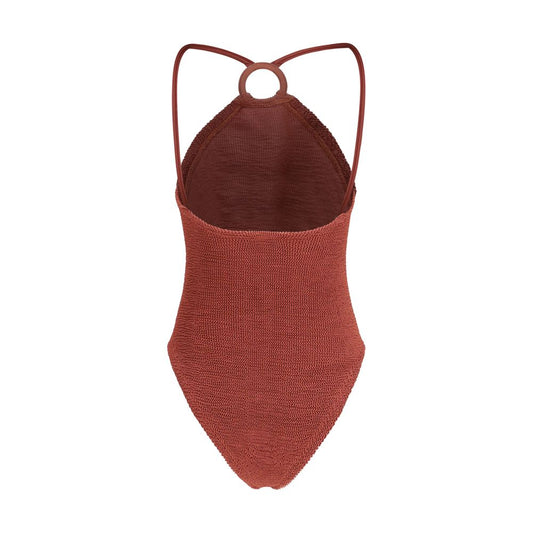 Red Polyamide One-Piece Swimsuit
