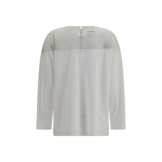 White Cotton Long Sleeve T-Shirt