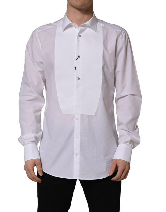 White Bib Cotton Poplin Dress Formal Shirt