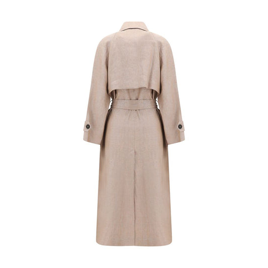 Multicolor Linen Trench Coat