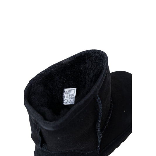 Black Suede Leather Ankle Boots