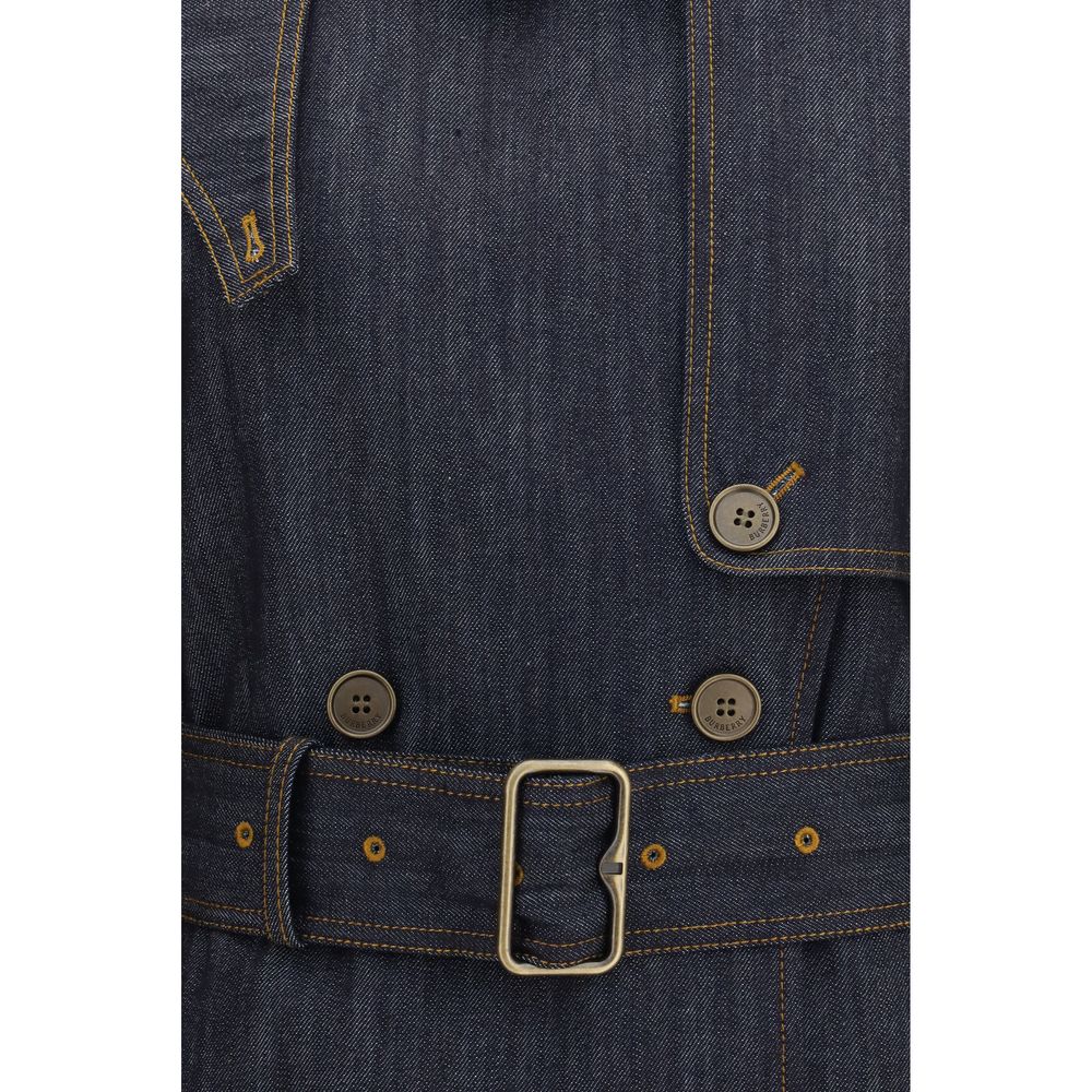 Blue Cotton Trench Coat