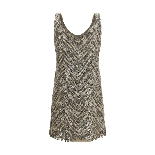 Beige Paper Cocktail Dress