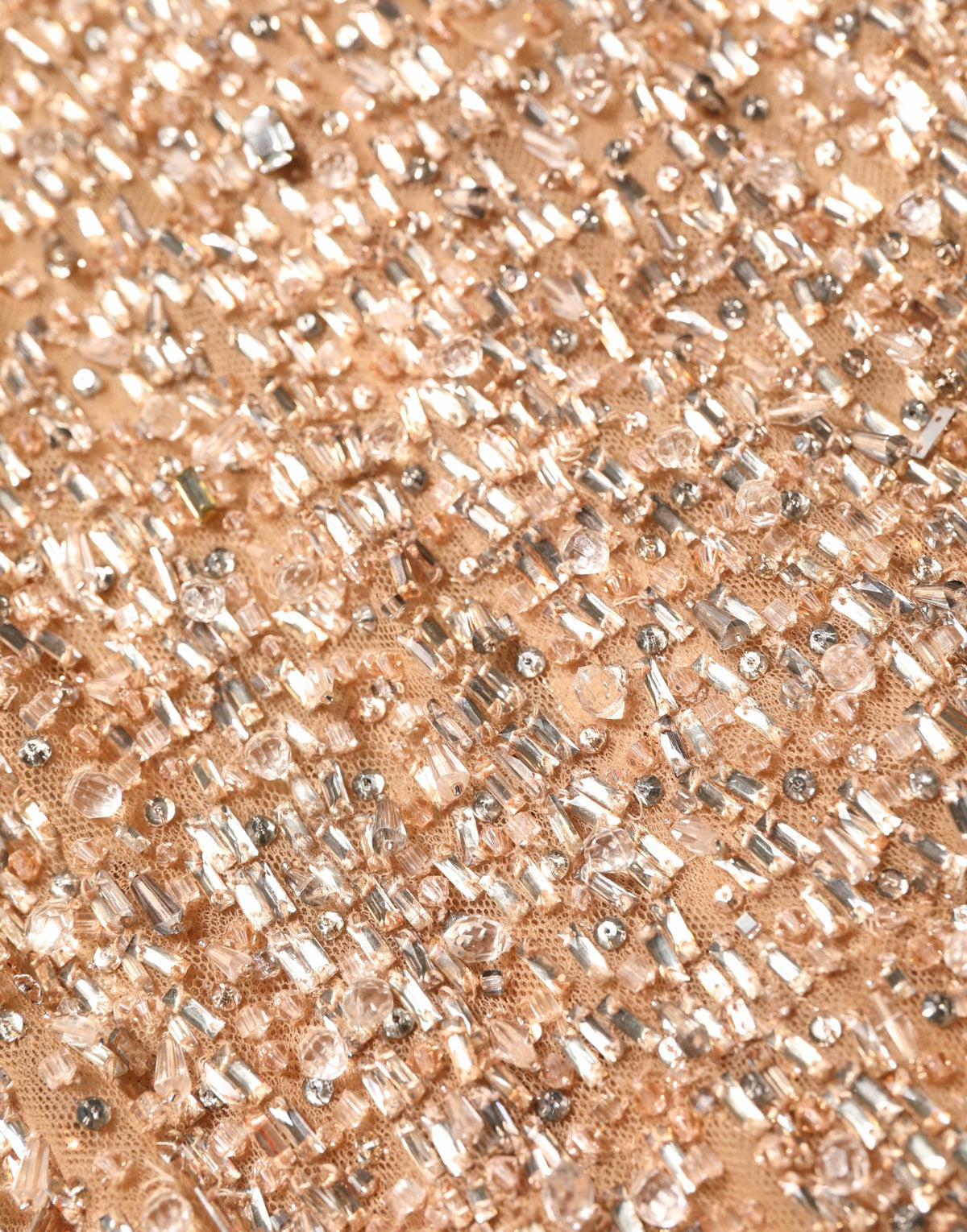Brown Crystal Embellished Mermaid Gown Dress