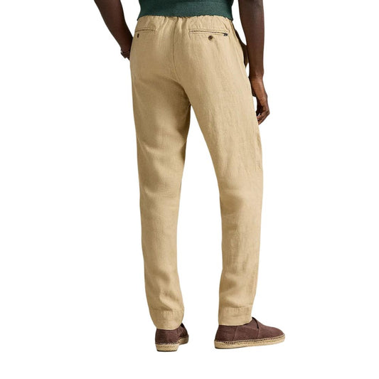 Beige Linen Casual Pants
