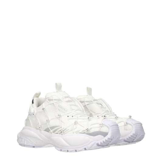 White Fabric Sneakers