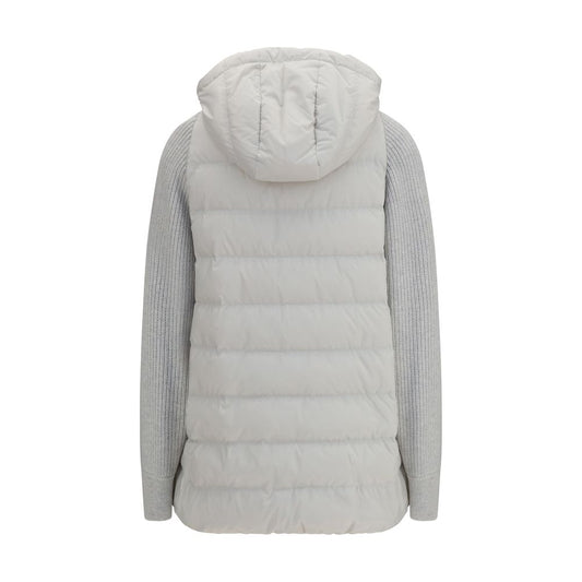 Gray Polyester Full-Length Jacket