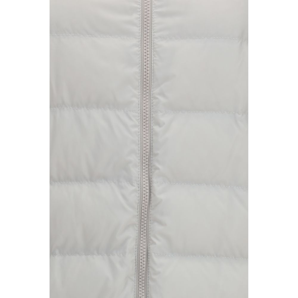 Gray Polyester Full-Length Jacket