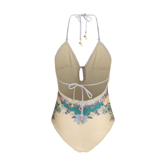 Beige Polyamide One-Piece Swimsuit