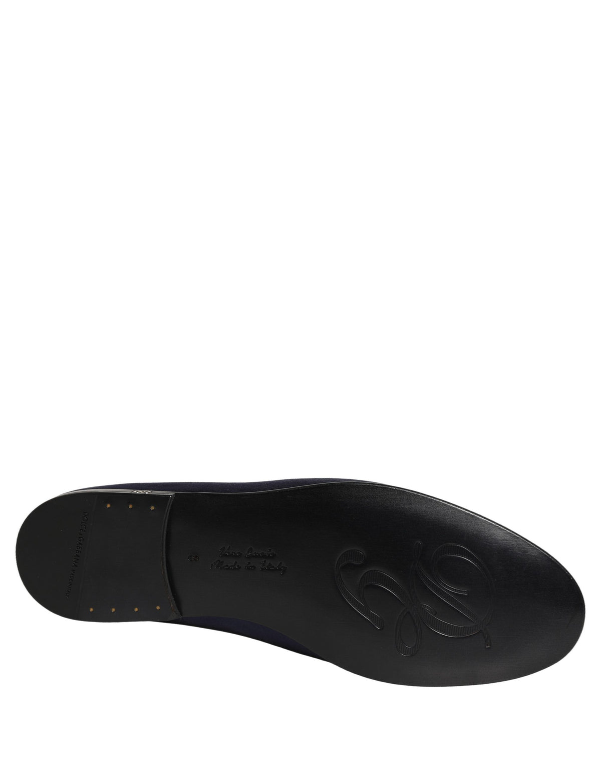 Blue Satin Logo Slip On Flats Loafers Shoes