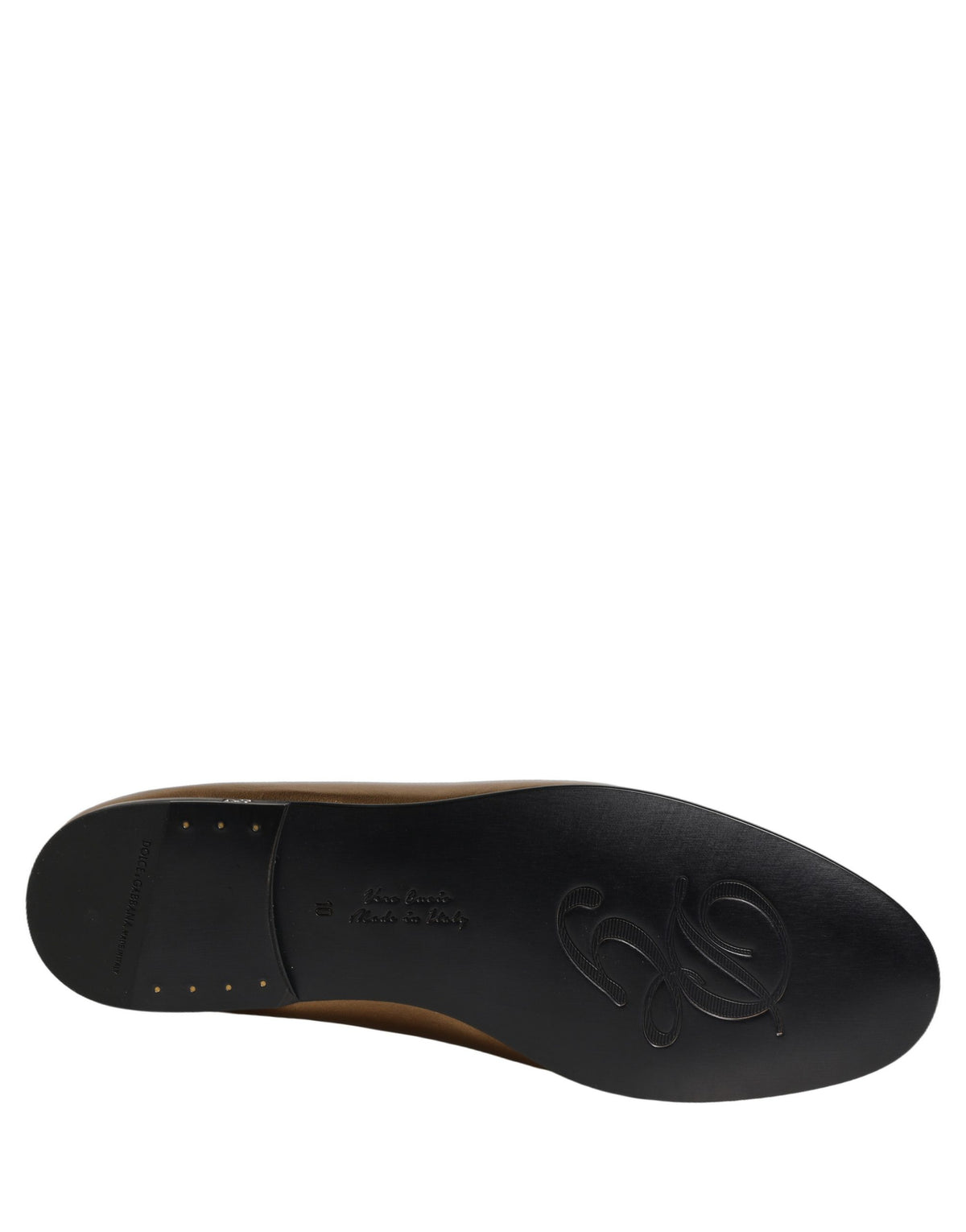 Gold Leather DG Logo Slip On Men Loafers Shoes
