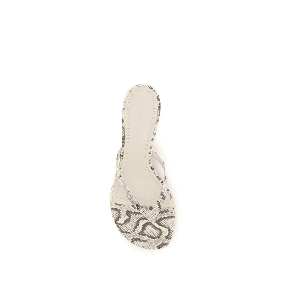 Gray Calf Leather Bos Taurus Flat Sandals