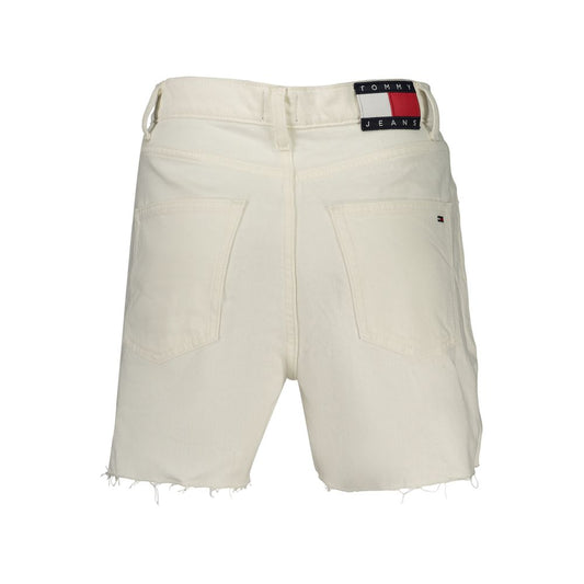 White Cotton Women Shorts
