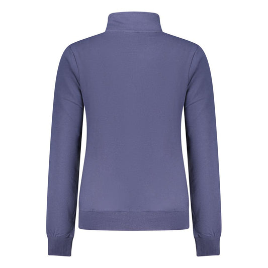 Blue Cotton Women Sweatshirt