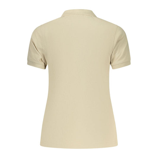 Beige Cotton Womens Polo