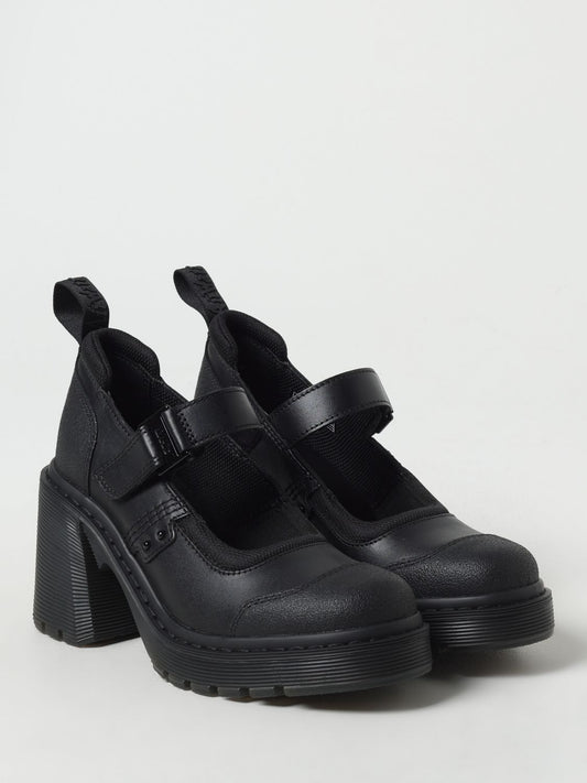 Black Leather Platform Pumps