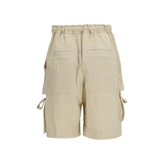 Beige Viscose Bermuda Shorts