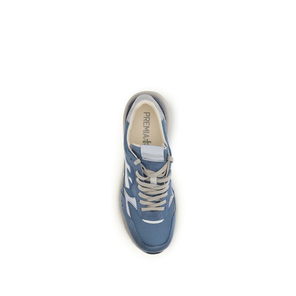 Blue Polyester Low Top Sneakers