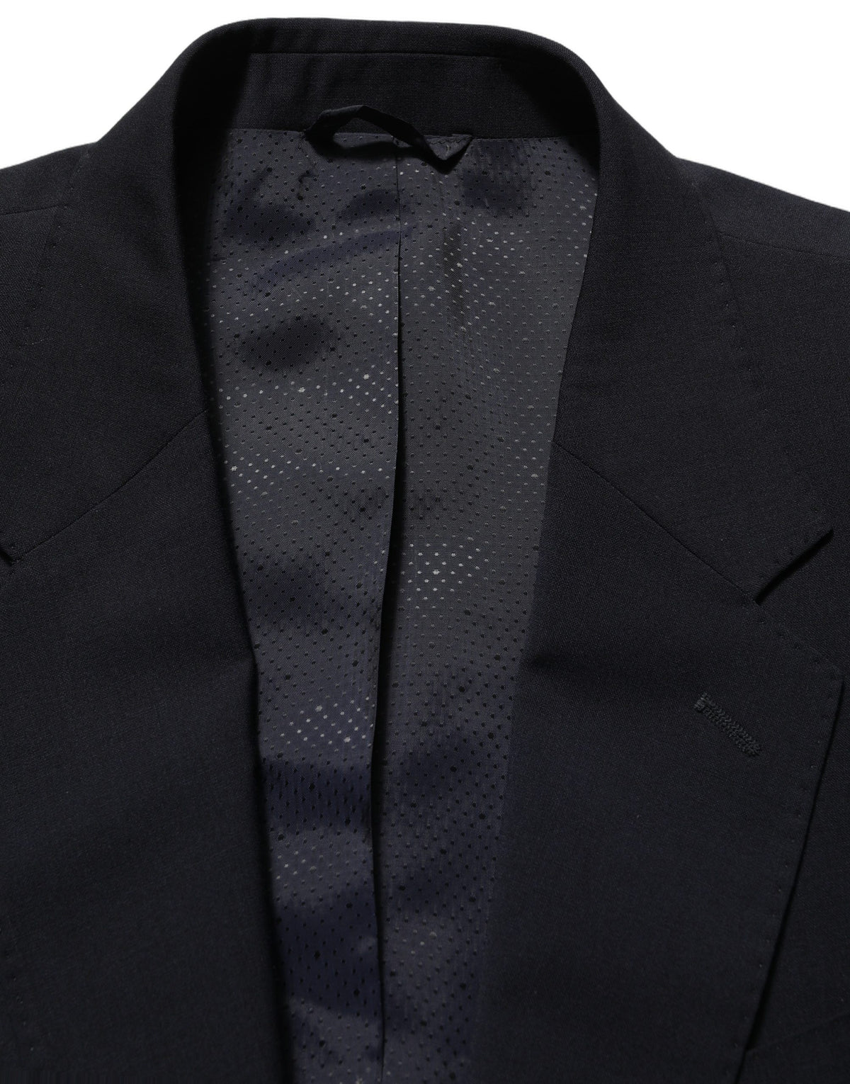 Dark Blue Wool Single Breasted Men Blazer Jacket