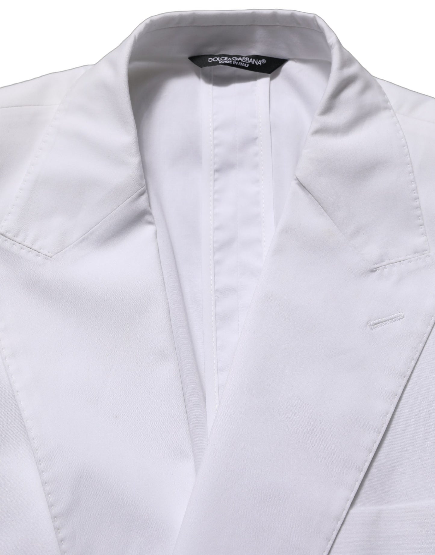 White Cotton Double Breasted Blazer Jacket