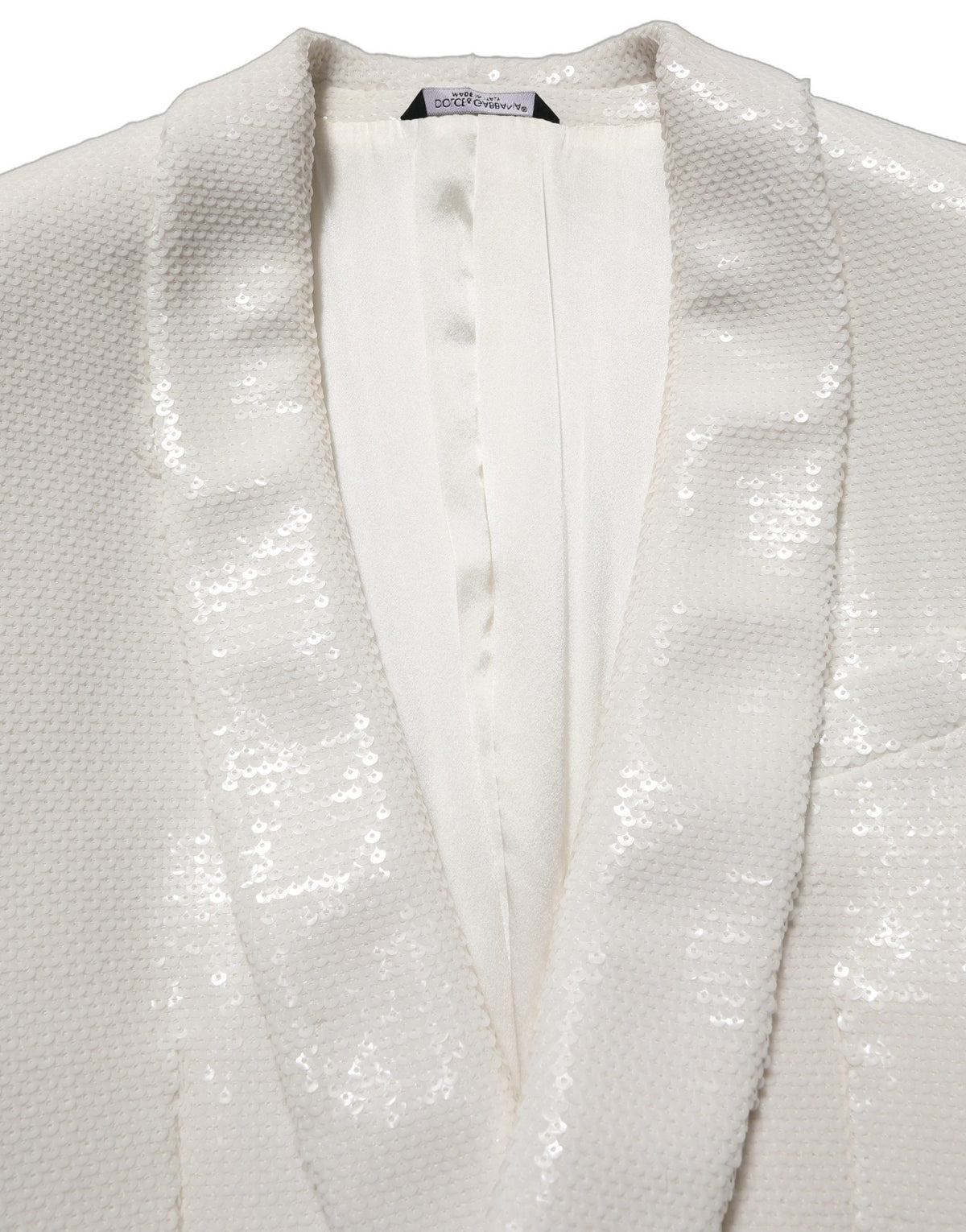 White Viscose Single Breasted Blazer Jacket