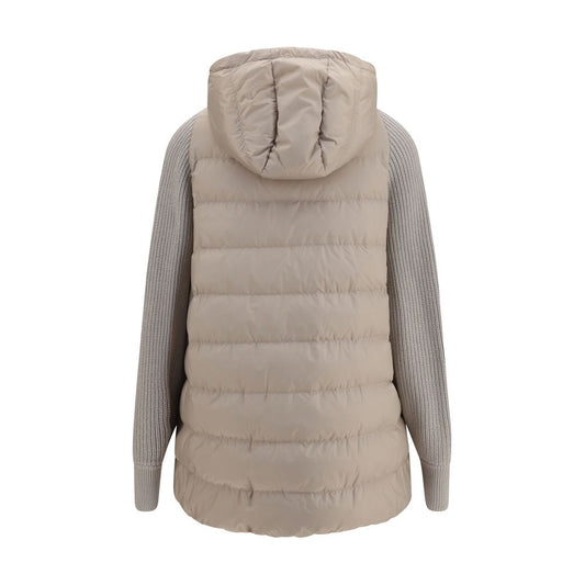 Gray Polyester Full-Length Jacket