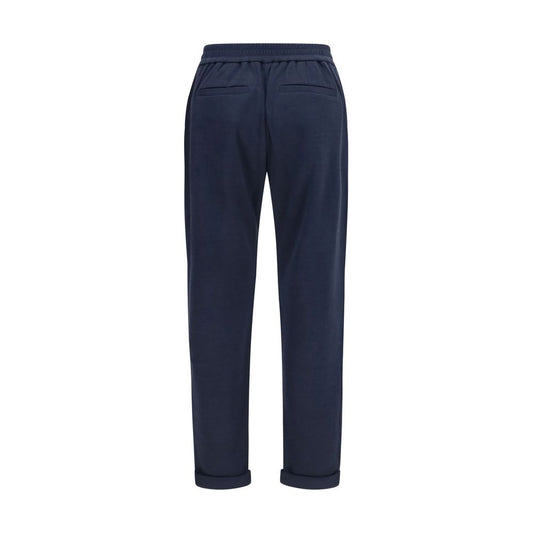 Blue Polyamide Casual Pants