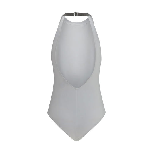White Polyamide One-Piece Swimsuit